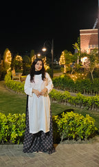 White Plane Shirt with Printed trouser | 3 Piece